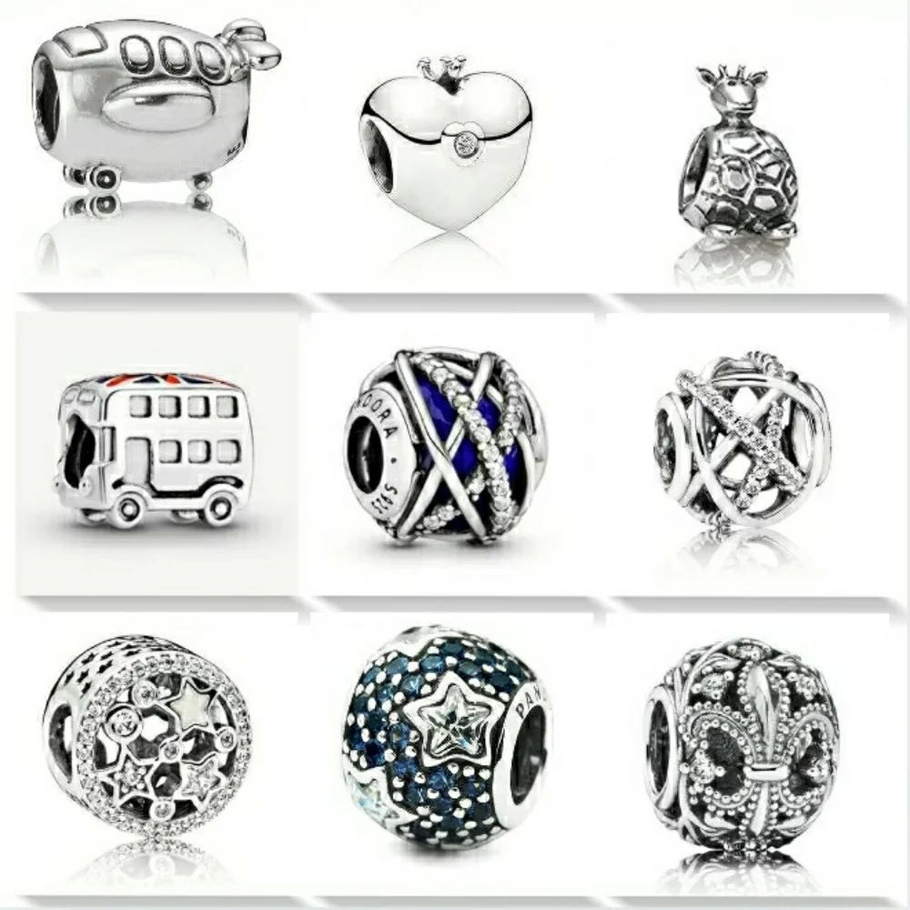 Pandora Silver Red White Blue France Heart Charm - Picture 7 of 8